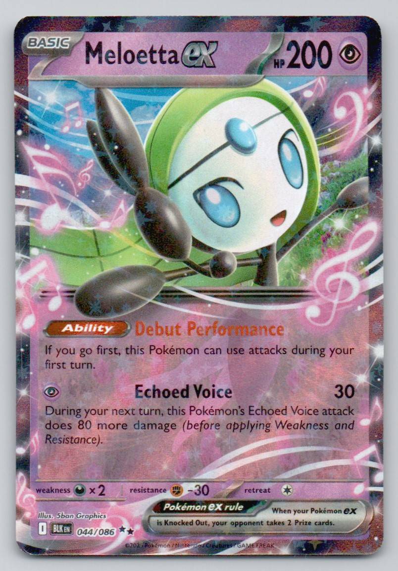 Meloetta ex 044 HOL Card - Black Bolt