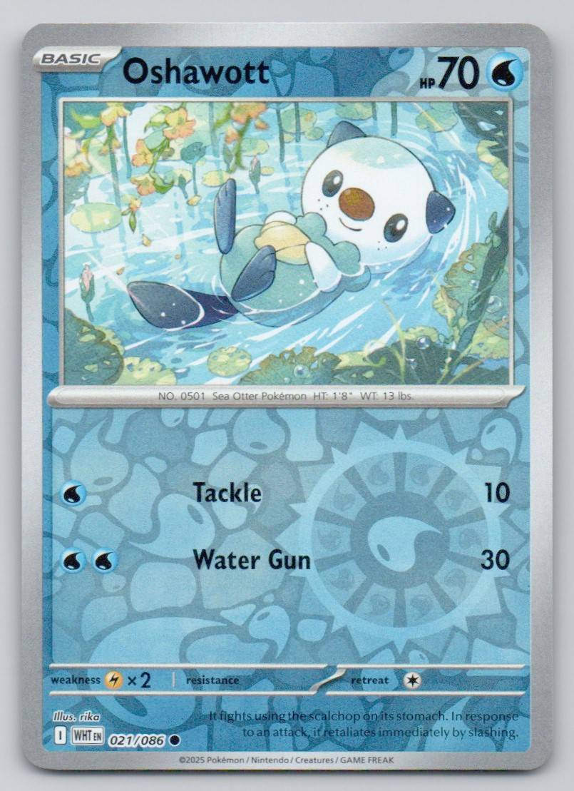 Oshawott 021 REV Card - White Flare