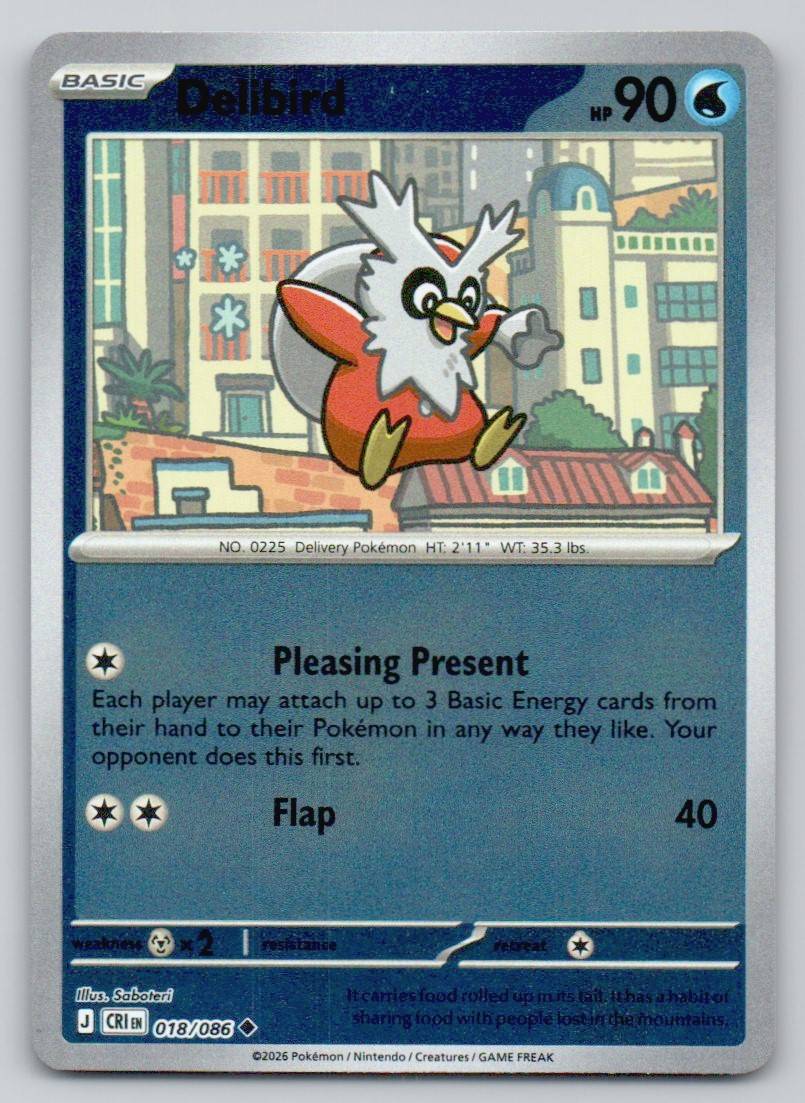 Delibird 018 HOL Card - ME04: Chaos Rising