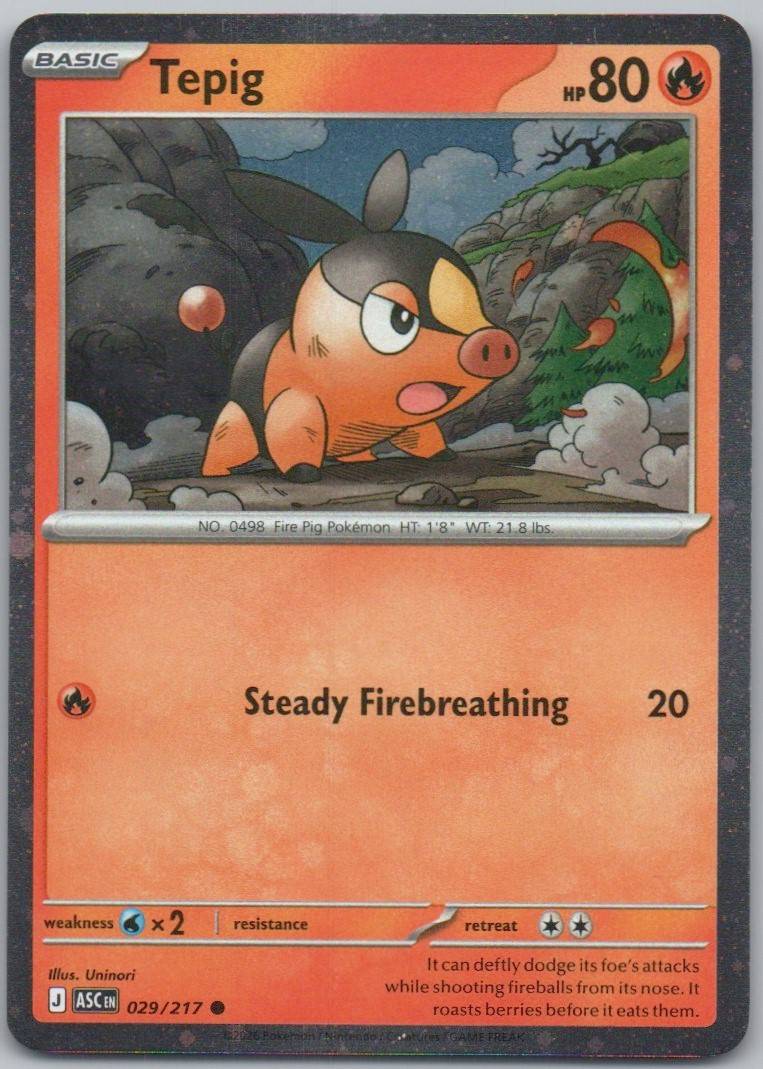 Tepig (Cosmos Holo) 029 HOL Card - Miscellaneous Cards & Products