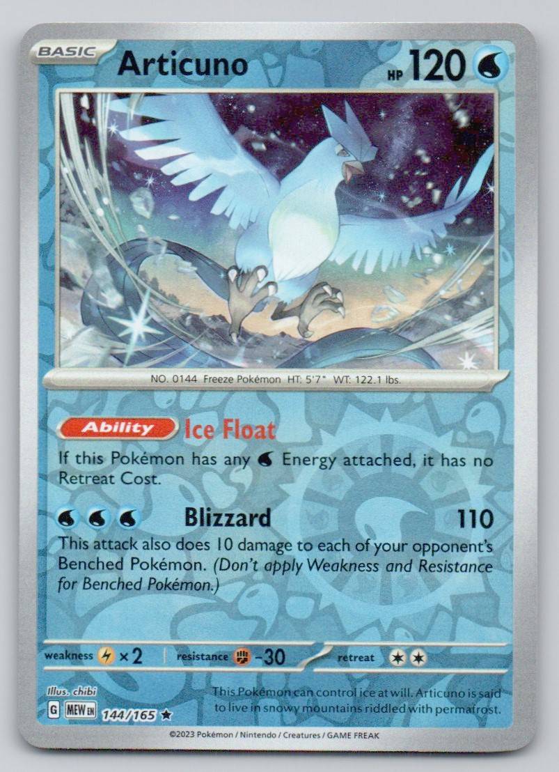 Articuno 144 REV Card - 151