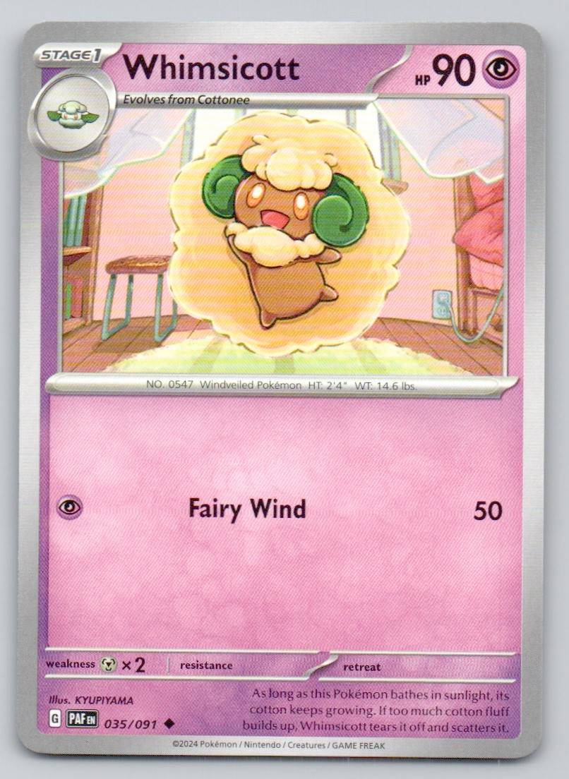 Whimsicott 035 NOR Card - Paldean Fates