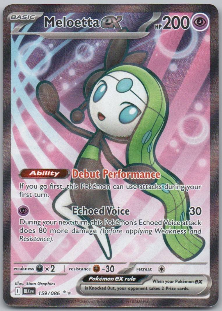 Meloetta ex 159 HOL Card - Black Bolt