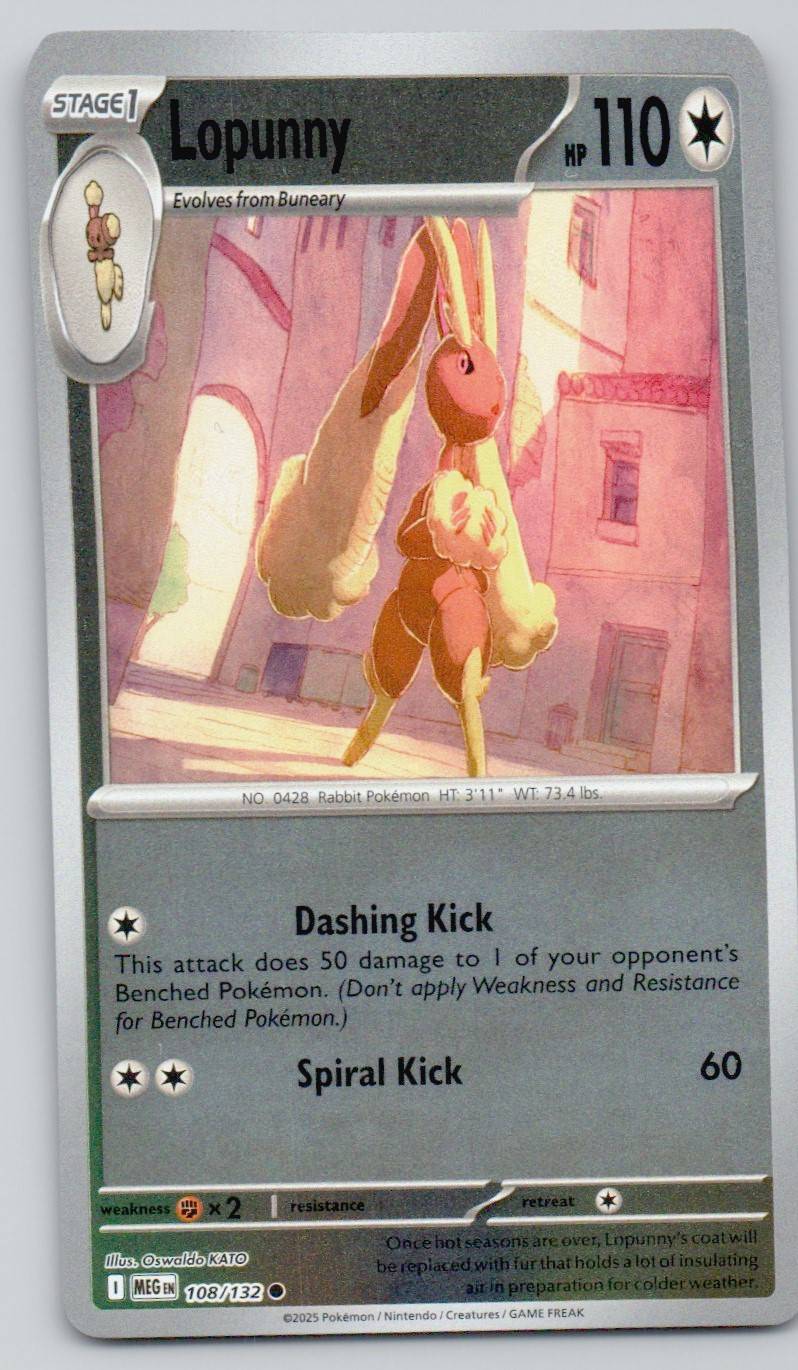 Lopunny 108 REV Card - Mega Evolution
