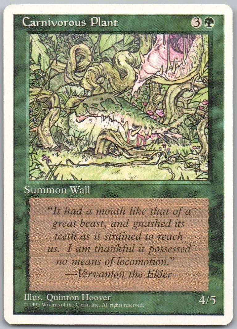 Carnivorous Plant  Normal Creature Card - Fourth Edition