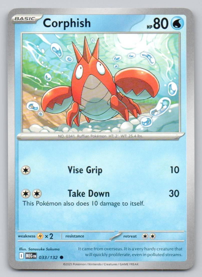Corphish 033 NOR Card - Mega Evolution