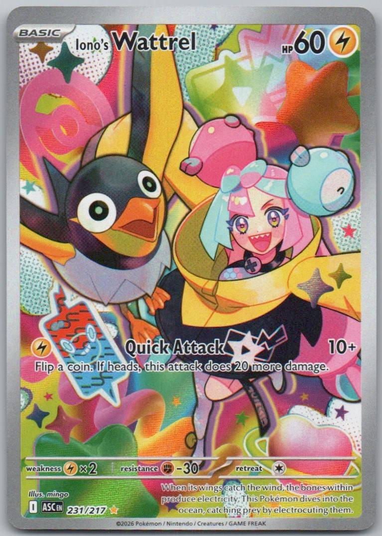 Iono's Wattrel 231 Holo Lightning Card - Ascended Heroes