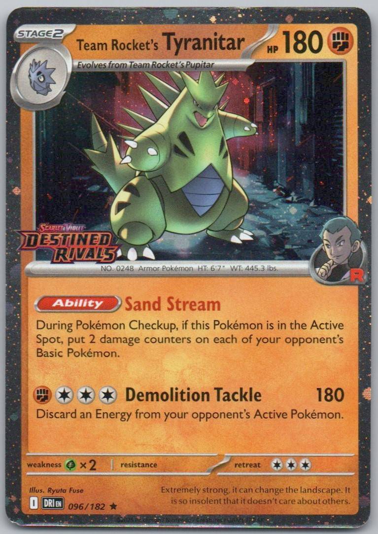 Team Rocket's Tyranitar (Prerelease) 096 Stamp Fighting Card - Destined Rivals