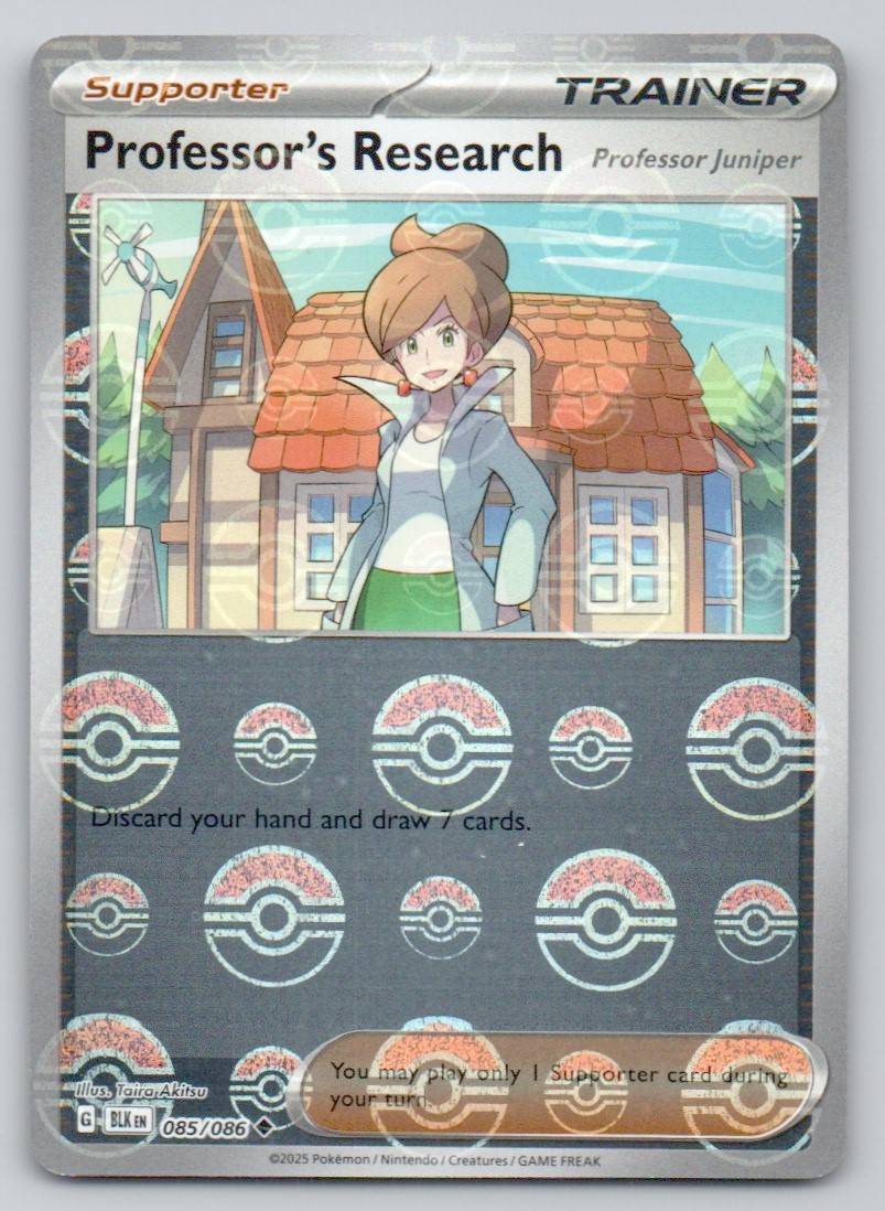 Professor's Research (Poke Ball Pattern) 085 HOL Card - Black Bolt