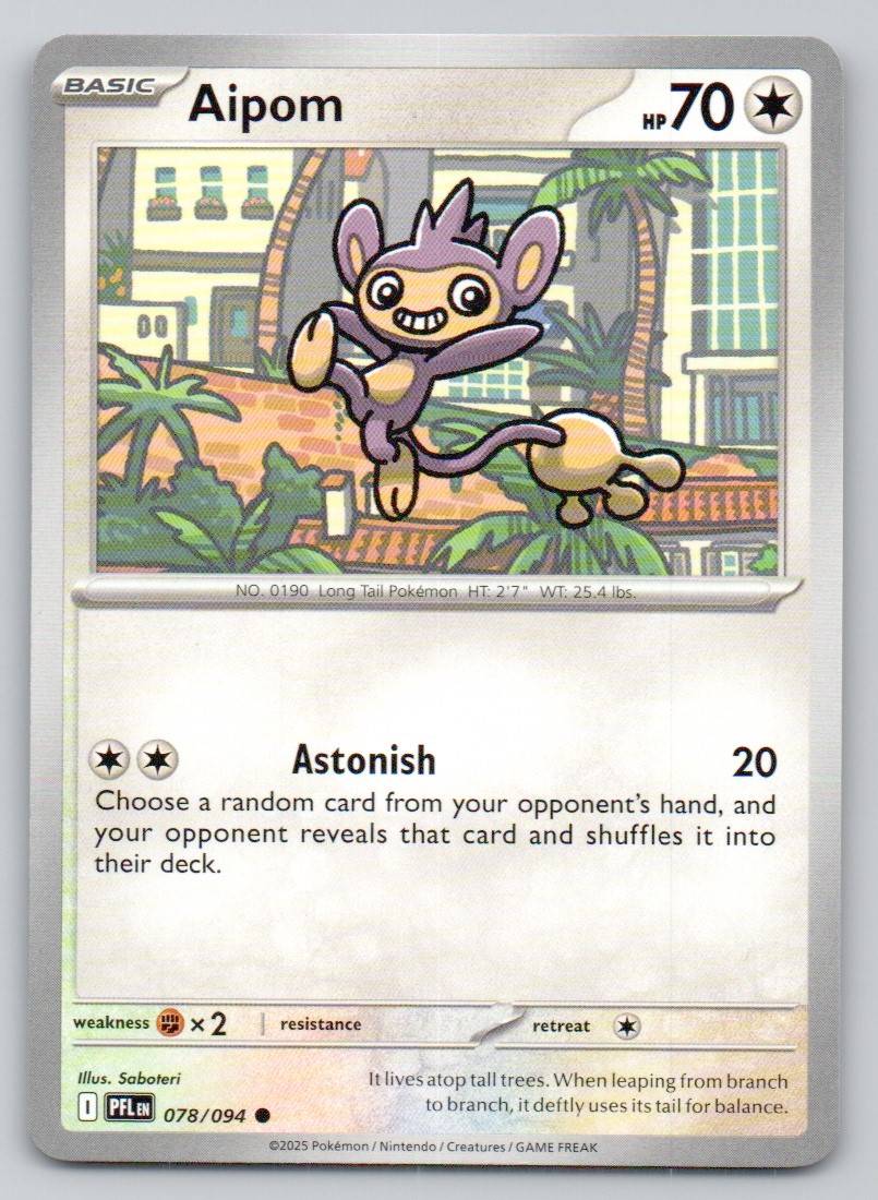 Aipom 078 NOR Card - Phantasmal Flames