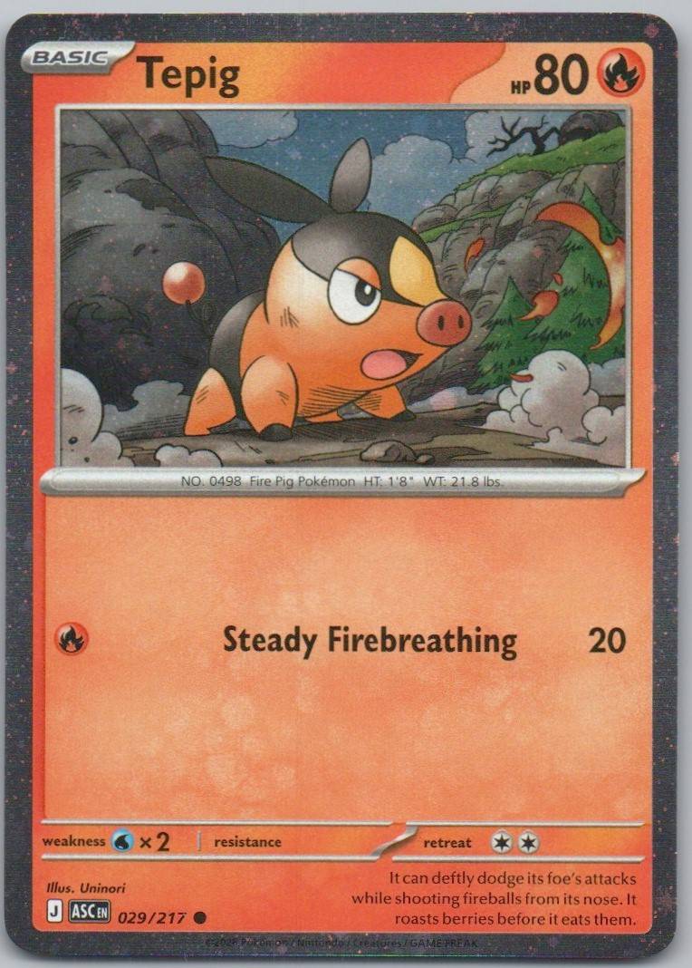 Tepig (Cosmos Holo) 029 HOL Card - Miscellaneous Cards & Products