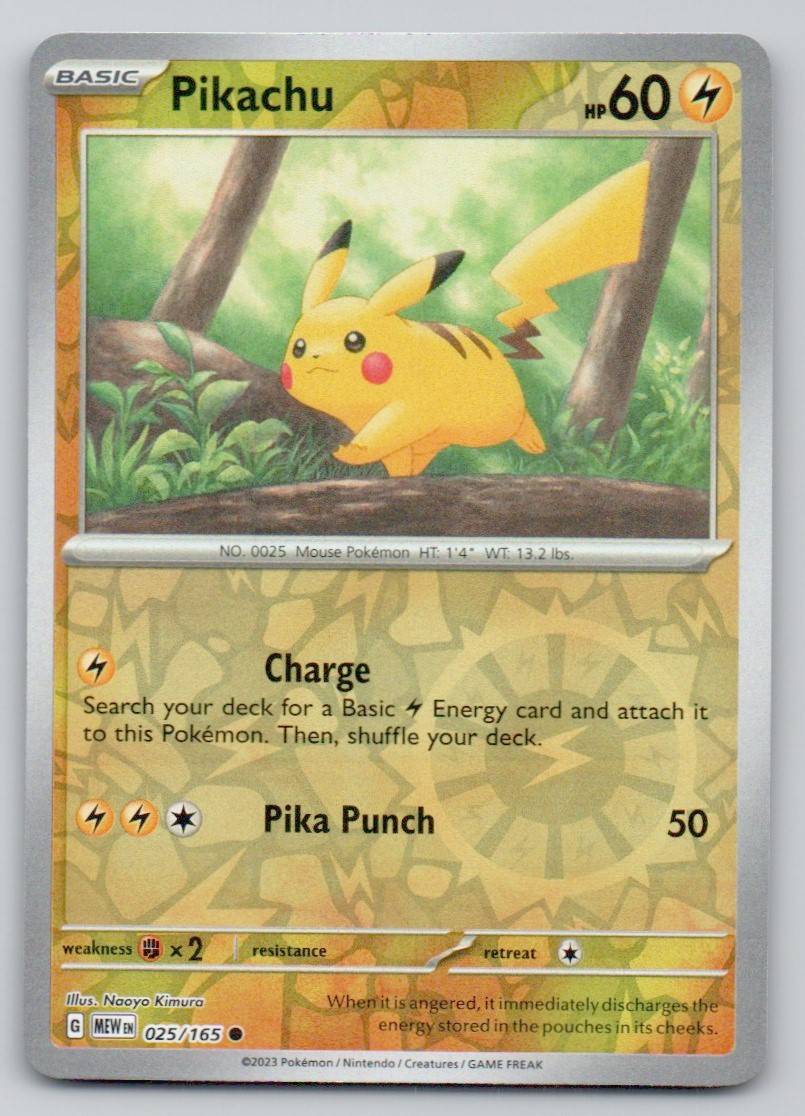 Pikachu 025 REV Card - 151