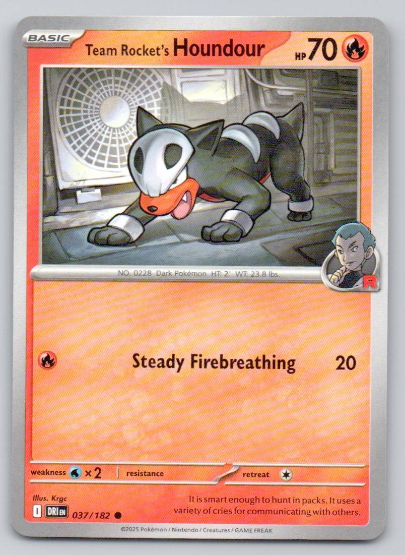 Team Rocket's Houndour 037 NOR Card - Destined Rivals