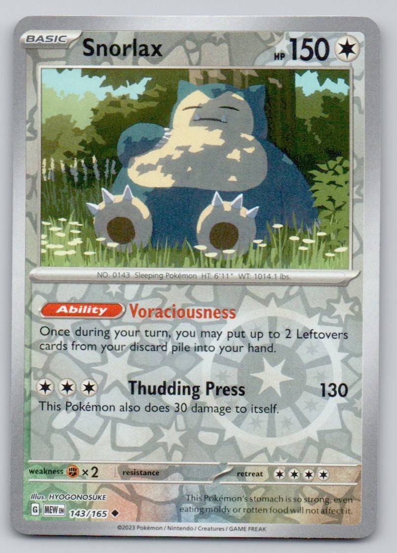 Snorlax 143 REV Card - 151