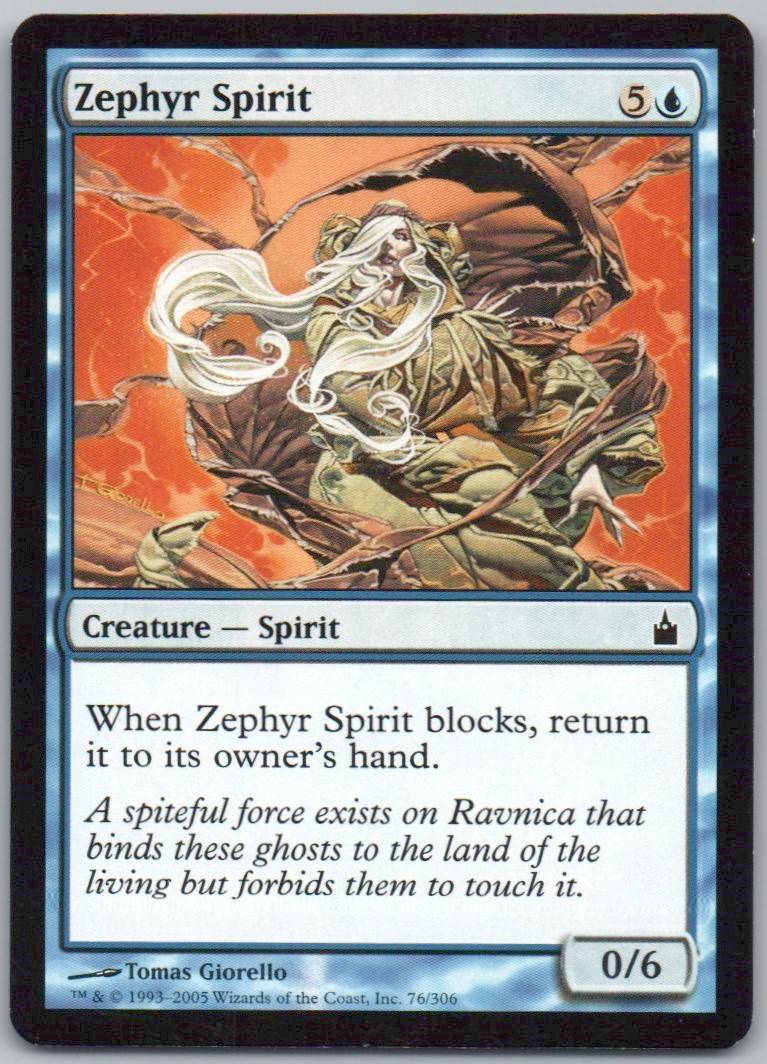 Zephyr Spirit 76 Normal Creature Card - Ravnica: City of Guilds