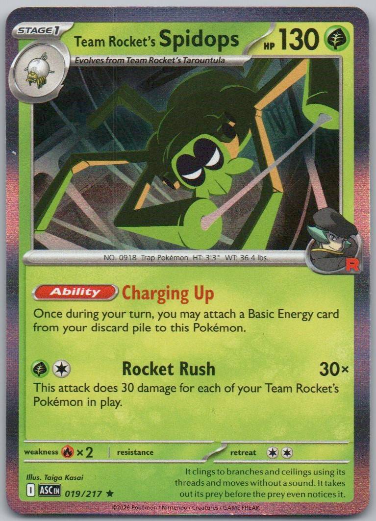 Team Rocket's Spidops 019 NOR Card - Ascended Heroes