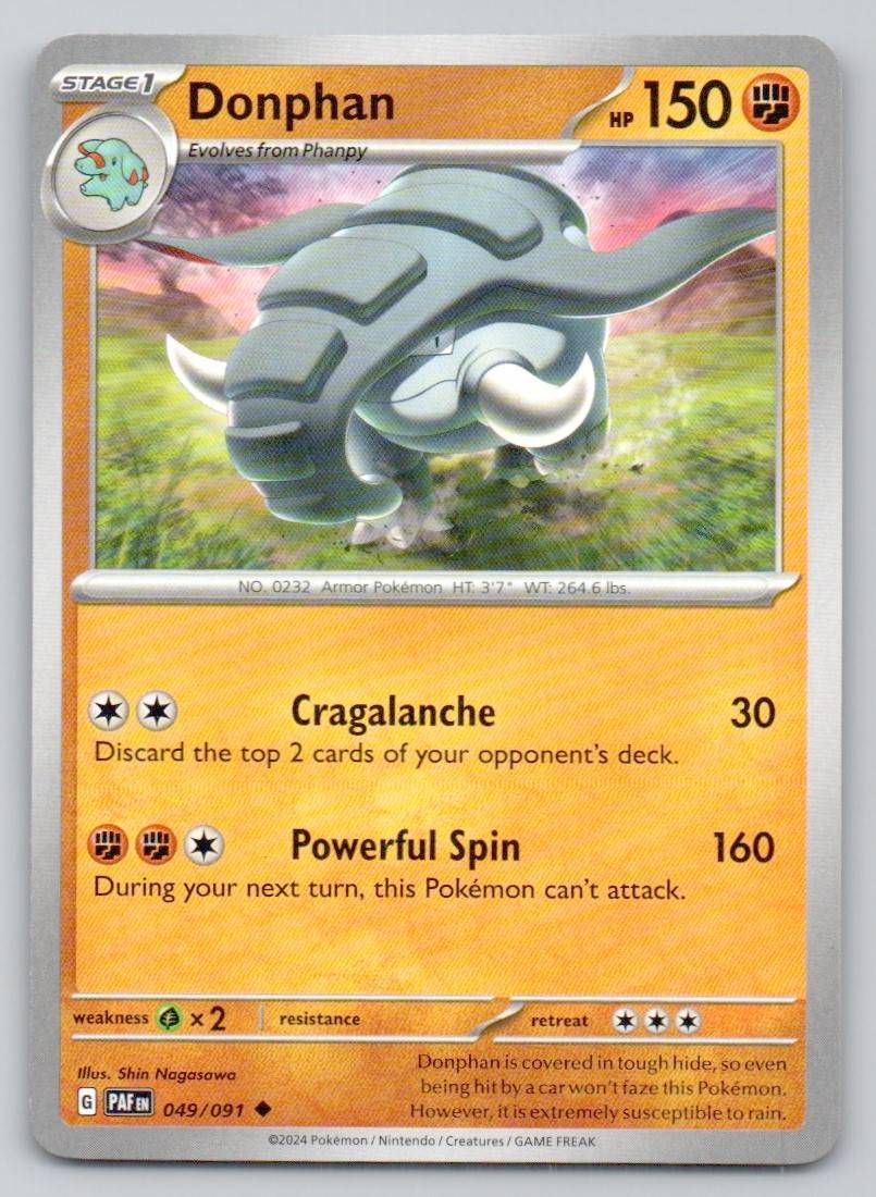 Donphan 049 NOR Card - Paldean Fates
