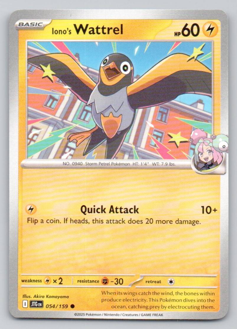 Iono's Wattrel 054 NOR Card - Journey Together