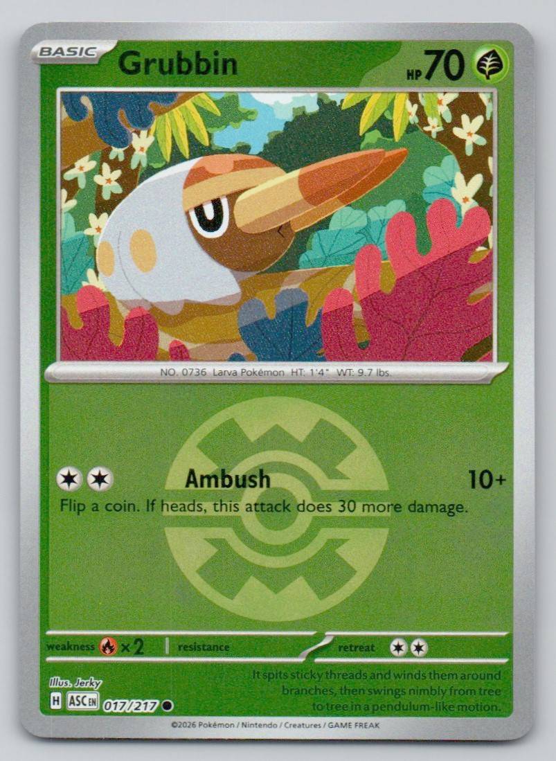 Grubbin (Quick Ball) 017 HOL Card - Ascended Heroes