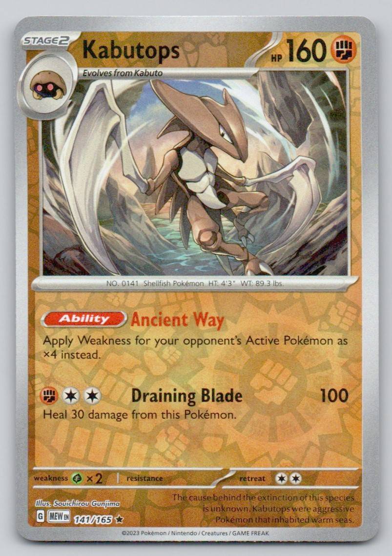 Kabutops 141 REV Card - 151