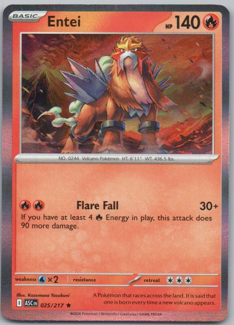 Entei 025 Holo Fire Card - Ascended Heroes