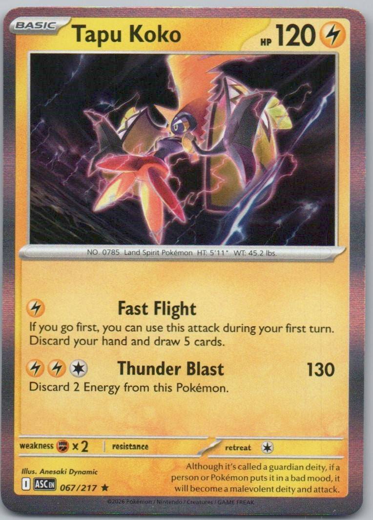 Tapu Koko 067 Holo Lightning Card - Ascended Heroes