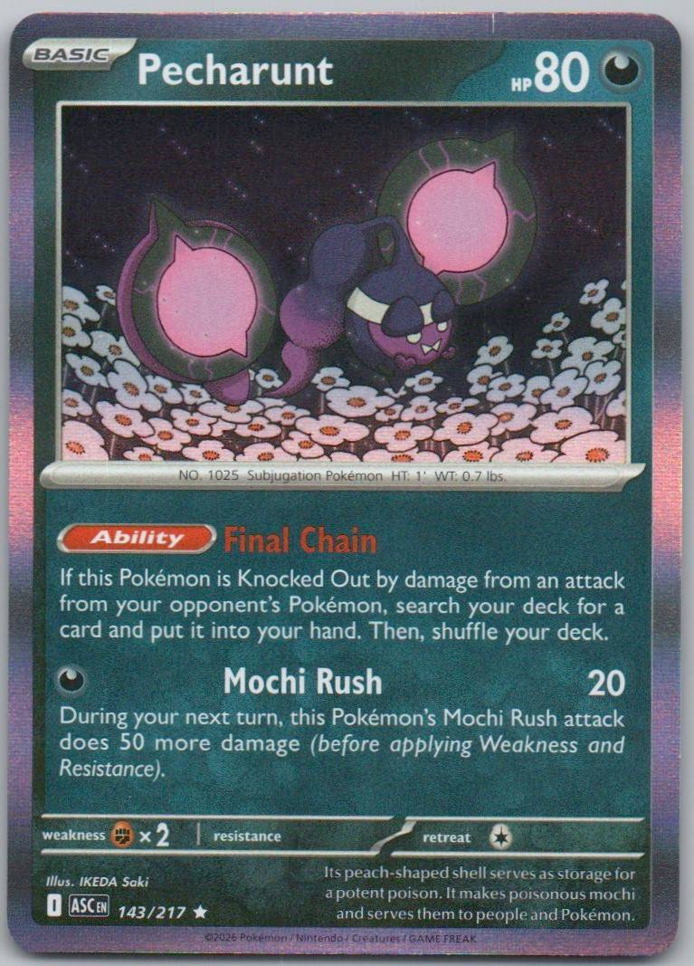 Pecharunt 143 Holo Darkness Card - Ascended Heroes