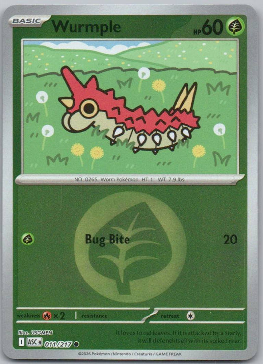 Wurmple 011 Energy Holo Grass Card - Ascended Heroes