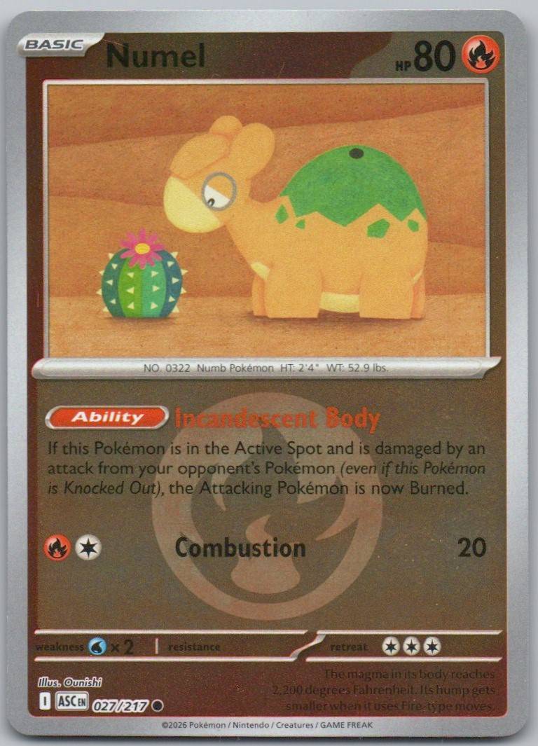 Numel 027 Energy Holo Fire Card - Ascended Heroes