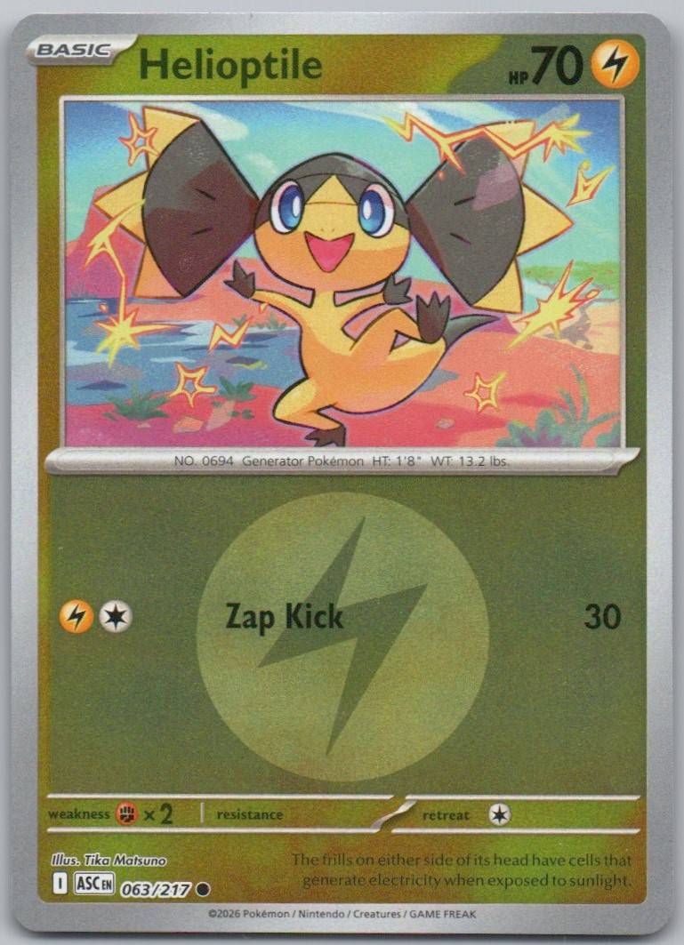 Helioptile 063 Energy Holo Lightning Card - Ascended Heroes
