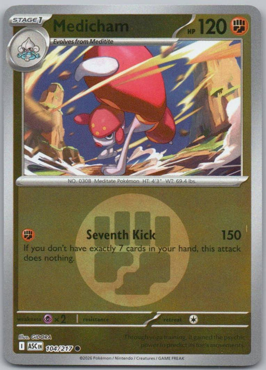 Medicham 104 Energy Holo Fighting Card - Ascended Heroes