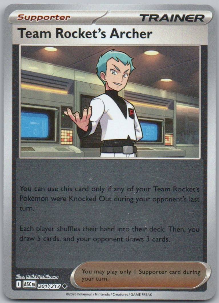 Team Rocket's Archer 201 Energy Holo Trainer Card - Ascended Heroes