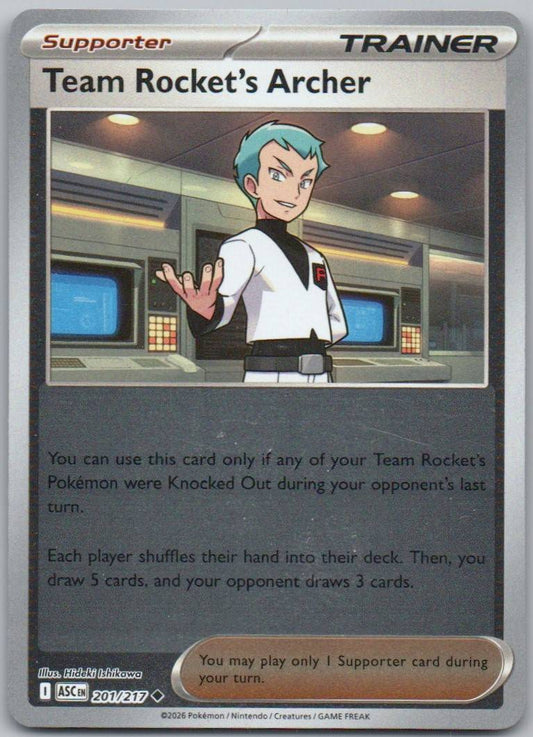 Team Rocket's Archer 201 Energy Holo Trainer Card - Ascended Heroes