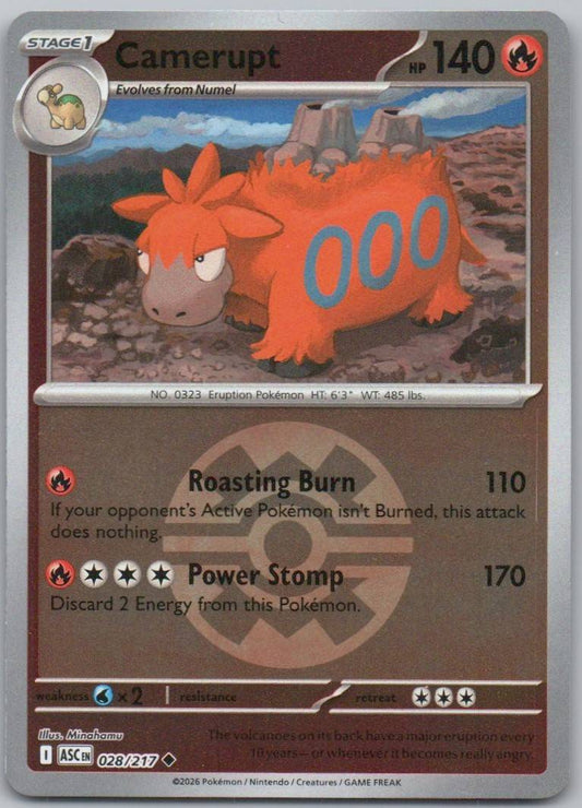 Camerupt 028 Poke Ball Fire Card - Ascended Heroes