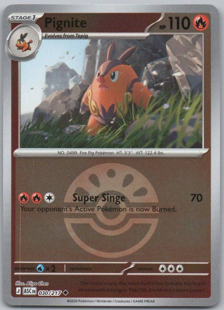 Pignite 030 Poke Ball Fire Card - Ascended Heroes