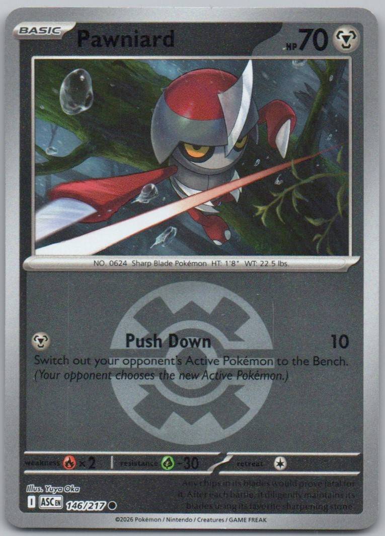 Pawniard 146 Poke Ball Steel Card - Ascended Heroes