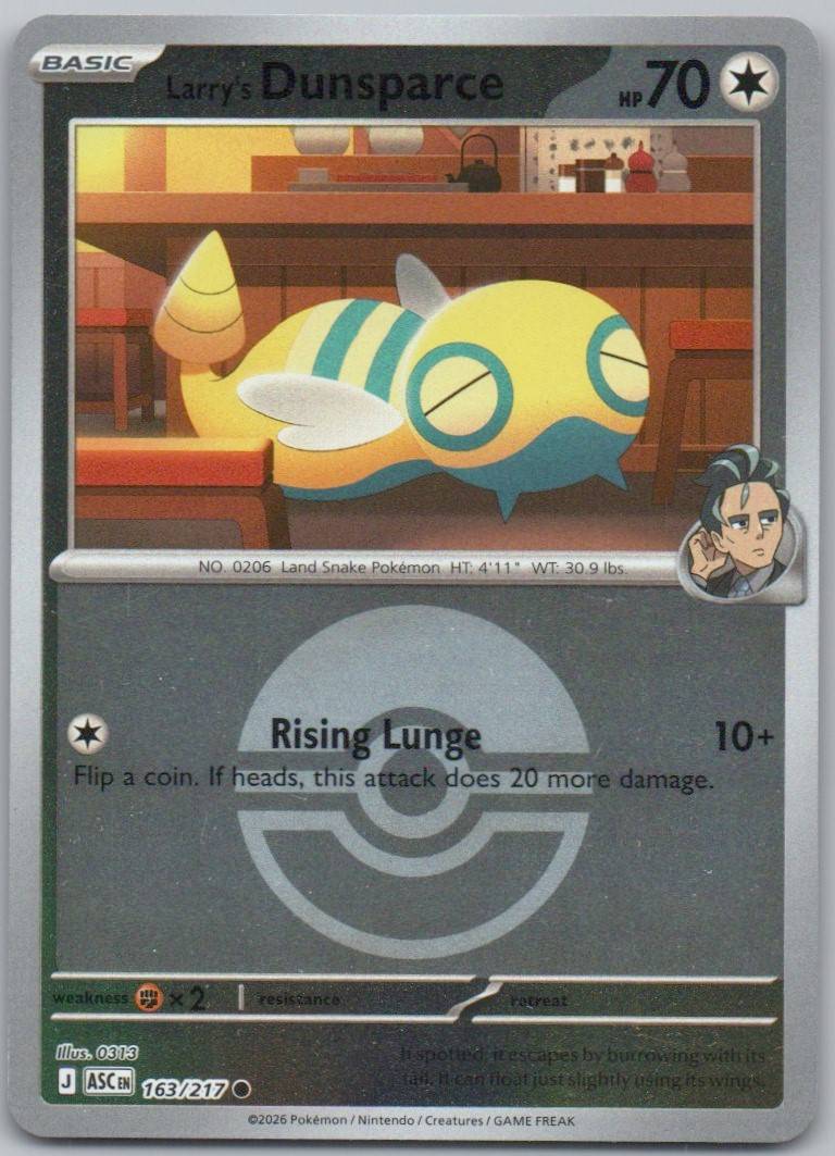 Larry's Dunsparce 163 Poke Ball Colorless Card - Ascended Heroes