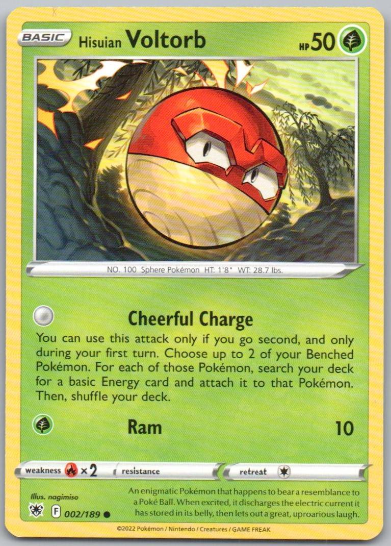 Hissuian Voltorb 002 Normal Grass Card - Astral Radiance
