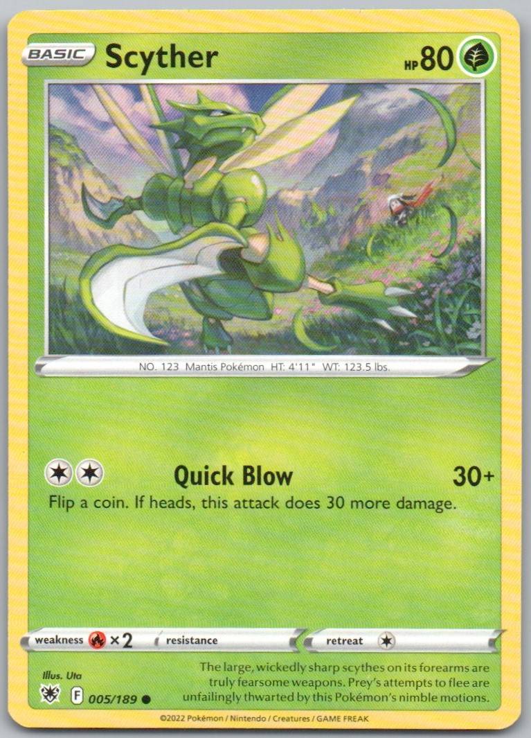 Scyther 005 Normal Grass Card - Astral Radiance