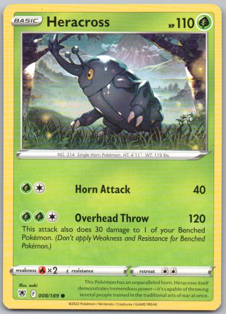 Heracross 008 Normal Grass Card - Astral Radiance