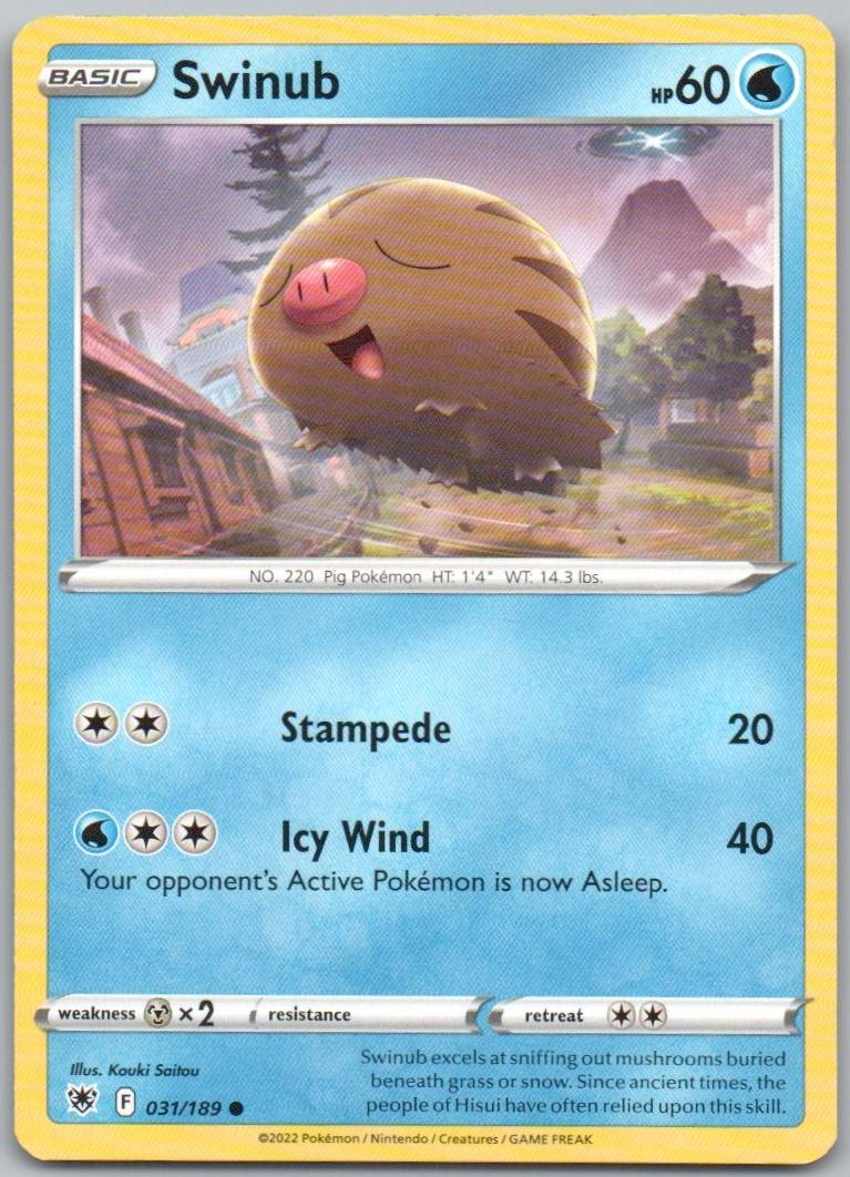 Swinub 031 Normal Water Card - Astral Radiance