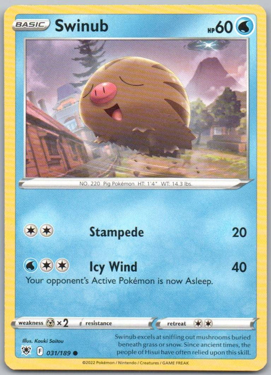 Swinub 031 Normal Water Card - Astral Radiance