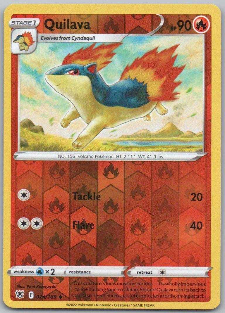 Quilava 024 Reverse Holo Fire Card - Astral Radiance