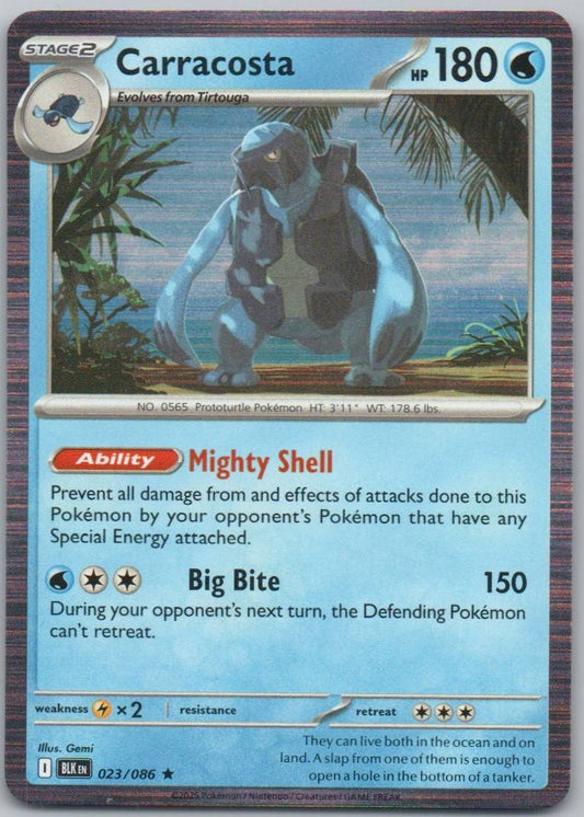 Carracosta 023 Holo Water Card - Black Bolt