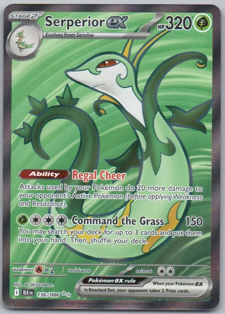 Serperior EX 156 Holo Grass Card - Black Bolt
