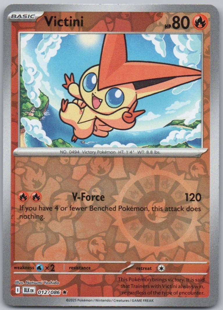 Victini 012 Reverse Holo Fire Card - Black Bolt