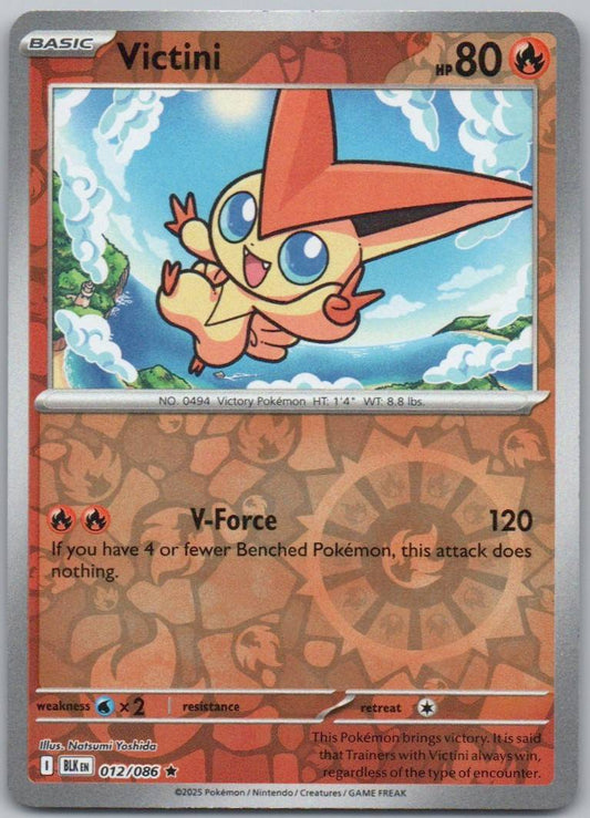 Victini 012 Reverse Holo Fire Card - Black Bolt