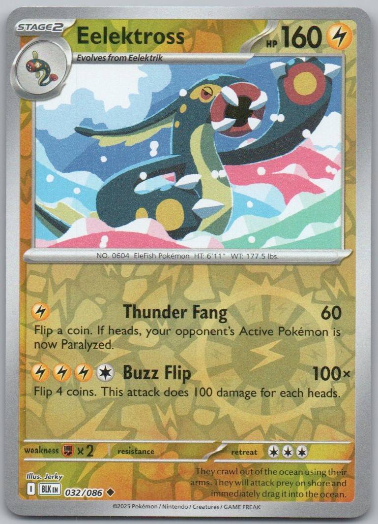 Eelektross 032 Reverse Holo Lightning Card - Black Bolt