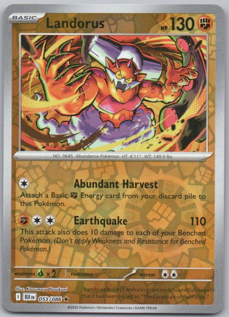 Landorus 053 Reverse Holo Fighting Card - Black Bolt