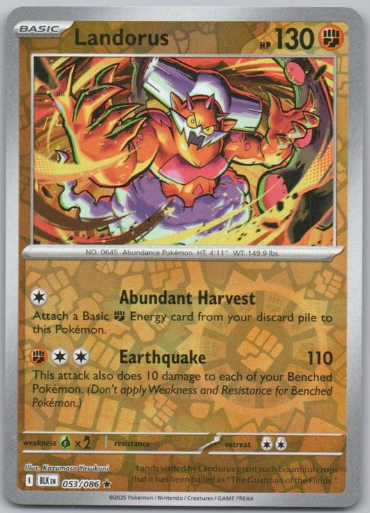 Landorus 053 Reverse Holo Fighting Card - Black Bolt